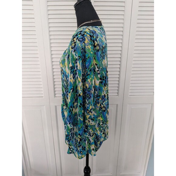 Just My Size Top Women 2X Blouse Surplice V-neck Multicolor Stretch Animal Print - Picture 8 of 14